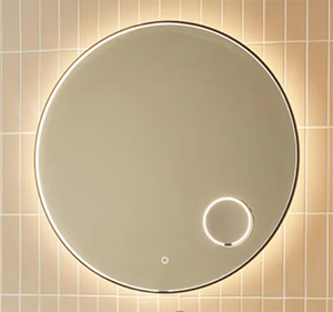 Loop LED with magnification bathroom mirror